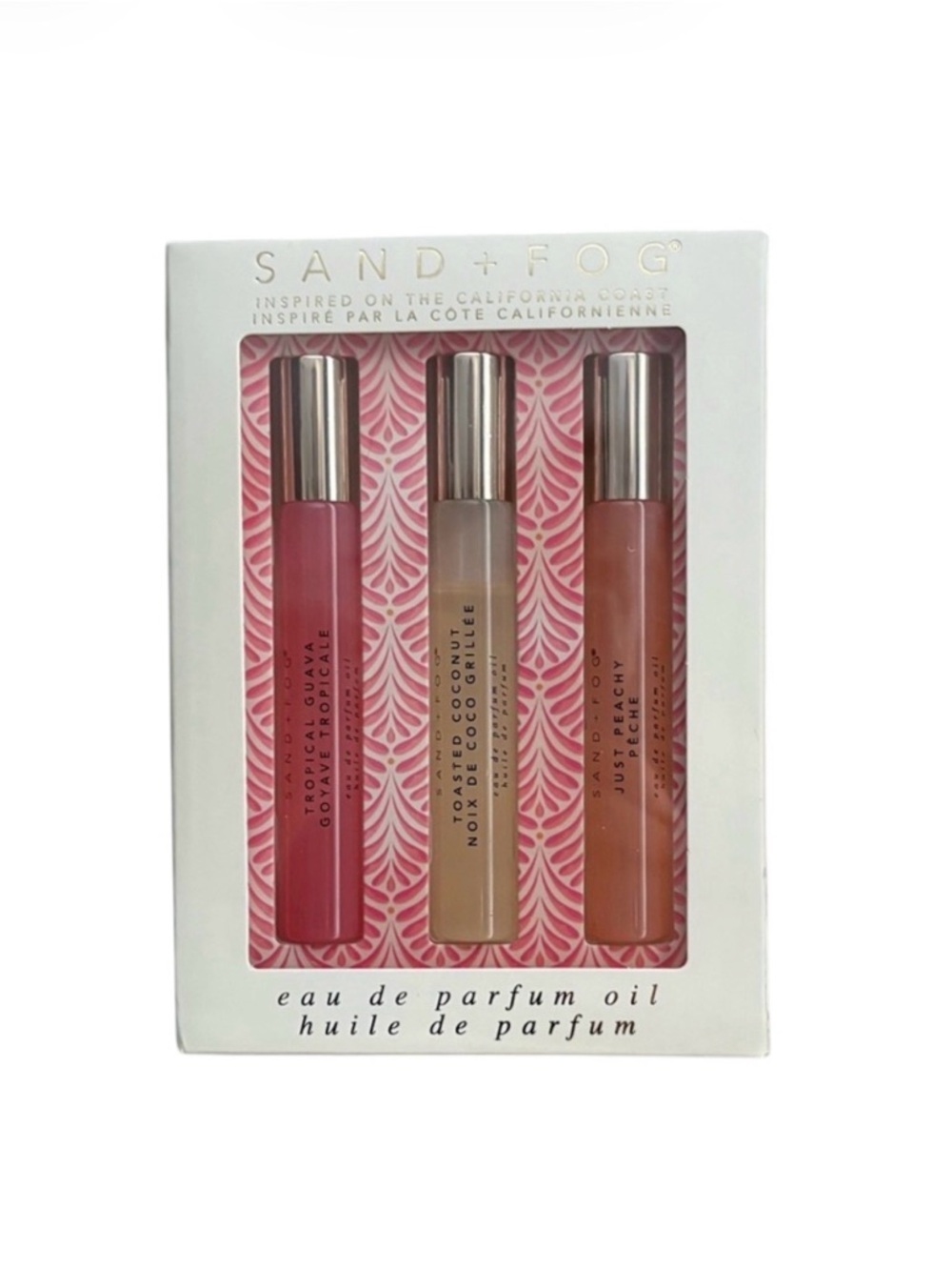 Sand + Fog Travel Sized Tropical Guava, Toasted Coconut, and Just Peachy 10ml